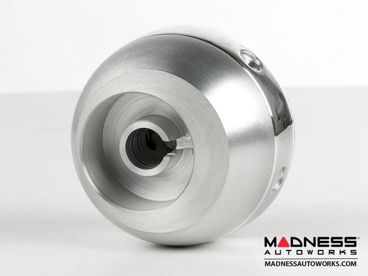 FIAT 500 Gear Shift Knob by BLACK Carbon Fiber Top w/ Chrome Ring and Brushed Satin Base